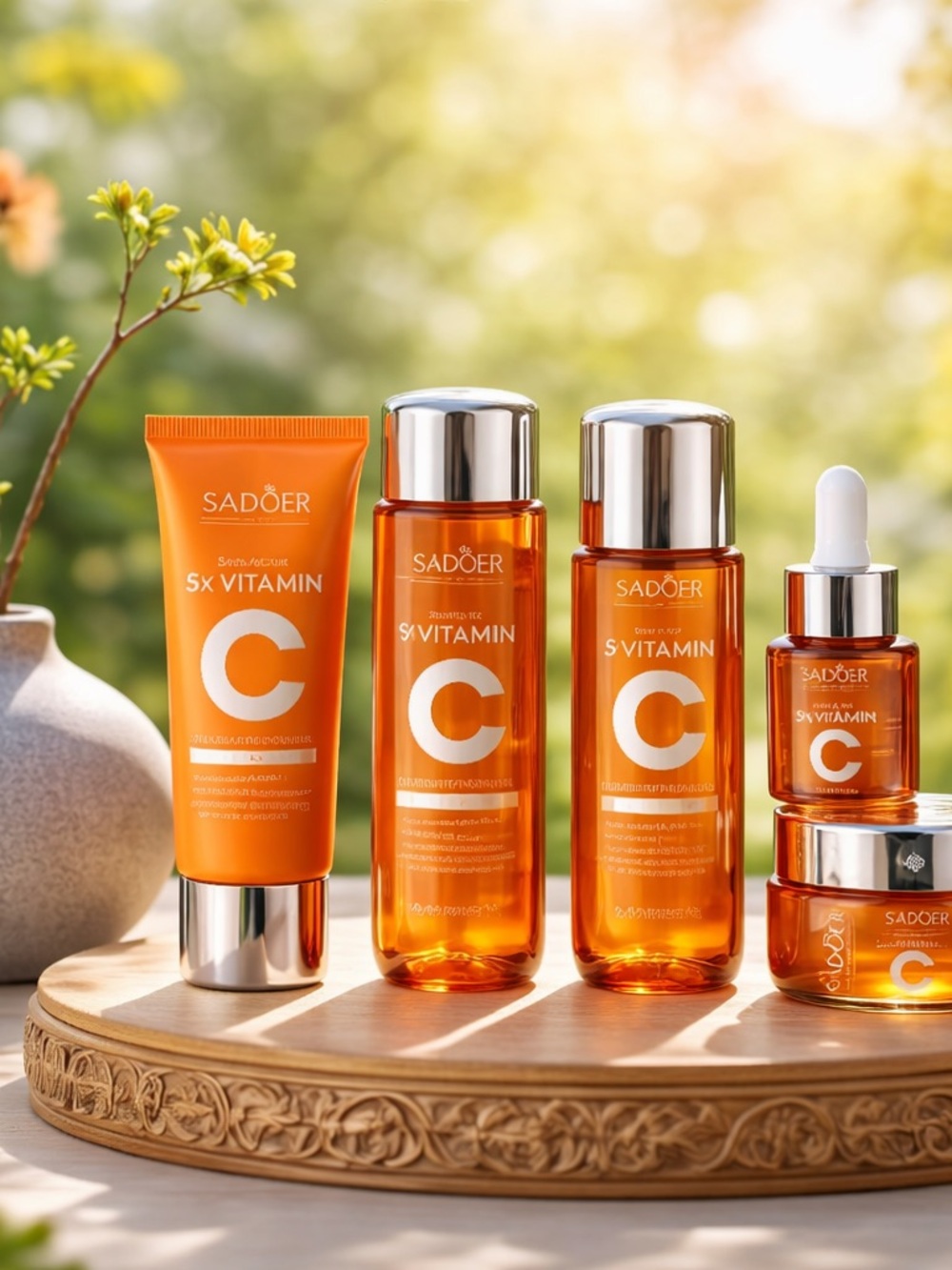 Vitamin C Serum & Face Oil Set - Brightening Orange Skincare